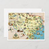 Texas Funny  Map Briefkaart (Voorkant / Achterkant)