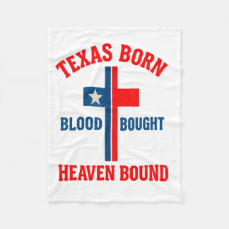 Texas Geboren, Bloed Gekocht, Hemel Gebonden Kruis Fleece Deken