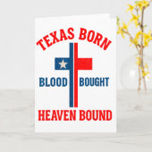 Texas Geboren, Bloed Gekocht, Hemel Gebonden Kruis Kaart (Gele Bloem)