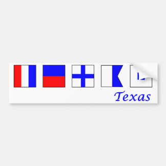 Texas, gespeld onder nautische vlag alfabet bumpersticker