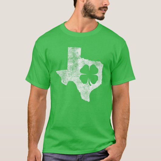 Texas Gift St. Patrick's Day Shamrock Clover Irish T-shirt (Voorkant)
