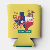 Texas Girls zijn  in (CUSTOM NAME) Blikjeskoeler (Achterkant)