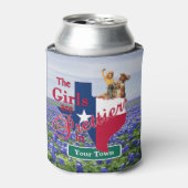 Texas Girls zijn in (CUSTOM NAME) Bluebonn Blikjeskoeler (Blikje Voorkant)