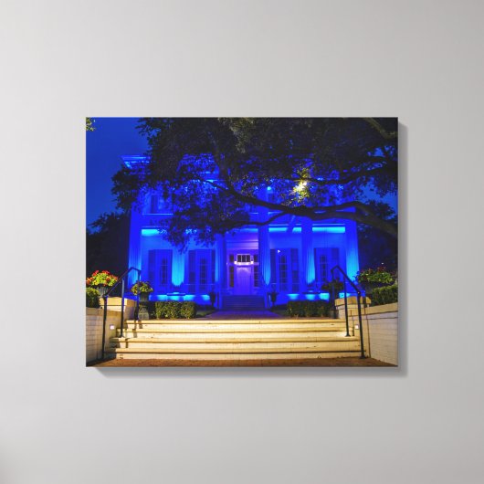 Texas Governor's Mansion Back the Blue Canvas Afdruk (Voorkant)
