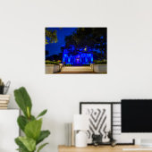 Texas Governor's Mansion Back the Blue Poster (Thuiskantoor)