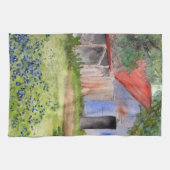 Texas Grange Aquarelle Peinture serviette de cuisi (Horizontal)