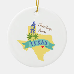 Texas Greetings Keramisch Ornament