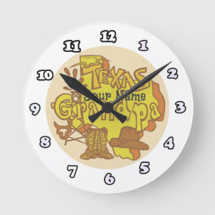 Texas grootvaderklok ronde klok