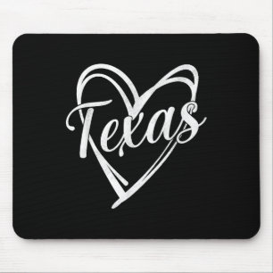 Texas Heart Name Design Retro Style Graphic Mannen Muismat