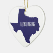 Texas Heart Personalized Christmas Keramisch Ornament (Links)