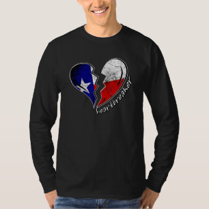 Texas Heartbreaker Texas Flag Broken Heart Texan H T-shirt