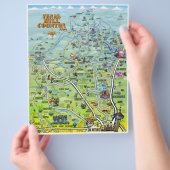 Texas Hill Country Cartoon Map Flyer (Hand)