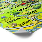 Texas Hill Country Cartoon Map Poster (Hoek)