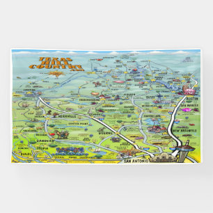 Texas Hill Country Cartoon Map Spandoek