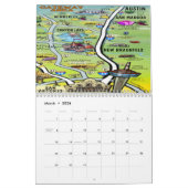 Texas Hill Country Cartoon Maps Calendar Kalender (Mar 2026)