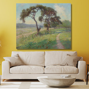 Texas Hill Country Landschap, Onderdonk Canvas Afdruk