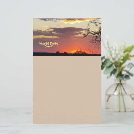 Texas Hill Country Sunset Briefpapier (Staand voorkant)