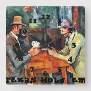 Texas Hold "em Poker Vierkante Klok