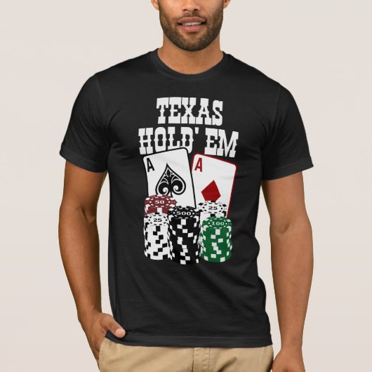 Texas Hold' em - Two Aces and Chips T-shirt (Voorkant)