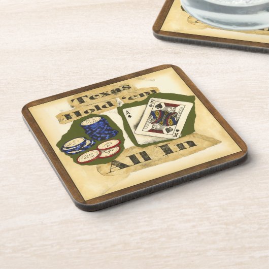 Texas Hold'Em Hand with King and Ace Drankjes Onderzetter (Linkerzijde)