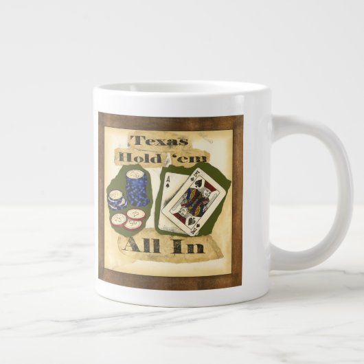 Texas Hold'Em Hand with King and Ace Jumbo Beker (Rechts)