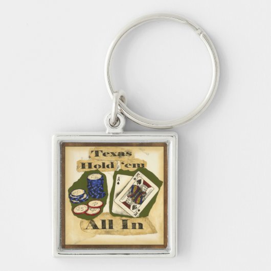 Texas Hold'Em Hand with King and Ace Sleutelhanger (Voorkant)