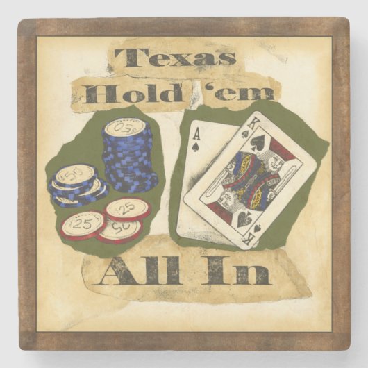 Texas Hold'Em Hand with King and Ace Stenen Onderzetter (Voorkant)