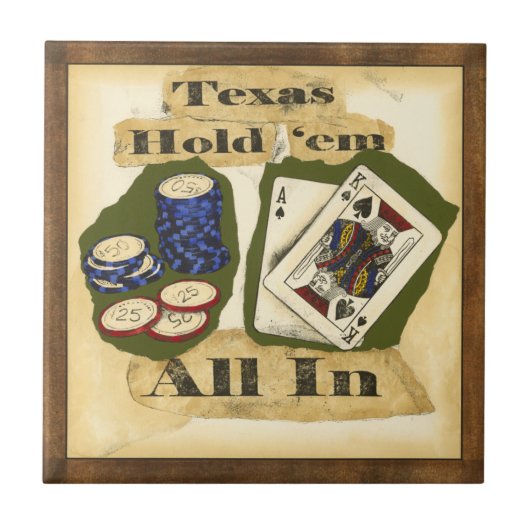 Texas Hold'Em Hand with King and Ace Tegeltje (Voorkant)