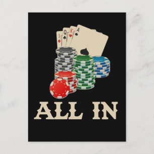 Texas HoldEm Poker Player Casino Gambler Briefkaart