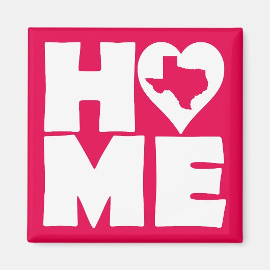 Texas Home Heart State Fridge Magnet (Devant)