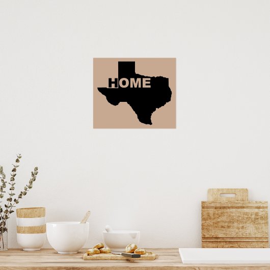 Texas Home Loin De La Maison Panneau Poster (Cuisine)