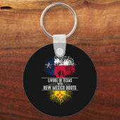Texas Home New Mexico Roots State Tree Flag Love G Sleutelhanger (Voorkant)