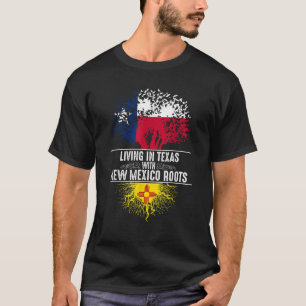 Texas Home New Mexico Roots State Tree Vlag Liefde T-shirt