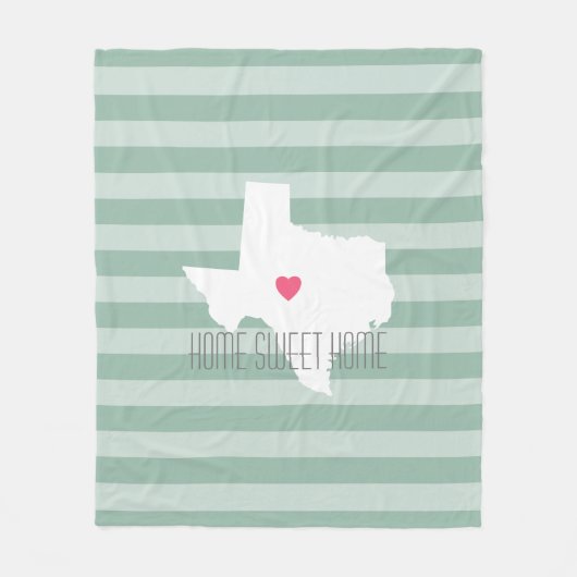 Texas Home State Love met Custom Heart Fleece Deken (Voorkant)