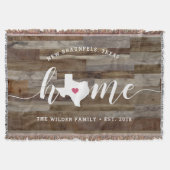 Texas Home State Personalized Wood look Deken (Voorkant)