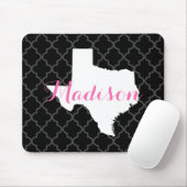 Texas Home State Quatrefoil Custom Monogram Muismat (Met muis)