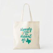 Texas Howdy Canvas tas, Turquoise Tote Bag (Voorkant)