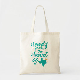 Texas Howdy Canvas tas, Turquoise Tote Bag