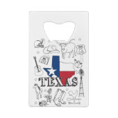 Texas Illustration Doodles of Texas Texas Pattern Kredietkaart Flessenopener (Achterkant)