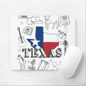 Texas Illustration Doodles of Texas Texas Pattern Muismat (Met muis)