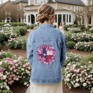 Texas in een hartenveld - Valentijnsdag Denim Jacket