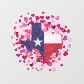 Texas in een hartenveld - Valentijnsdag Raamsticker (Vel)