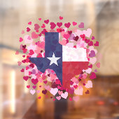 Texas in een hartenveld - Valentijnsdag Raamsticker (Vel 2)