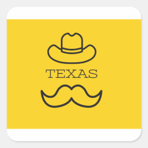 Texas in Geel 2 Vierkante Sticker
