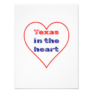 Texas in het hart foto afdruk
