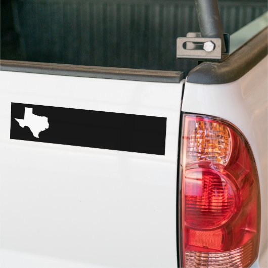 Texas in White en Black Bumpersticker (Op Truck)