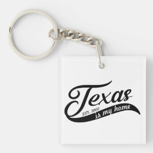 Texas Is My Home Lettertype Acrylen Sleutelhanger