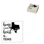 Texas is thuis waar het hart ligt 	rubberstempel (Gestempeld)
