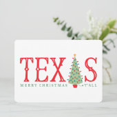 Texas Joyeux sapin de Noël Carte ou invitation (Debout devant)