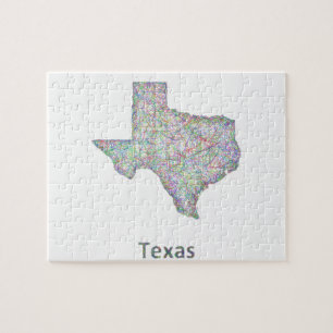Texas-kaart Legpuzzel